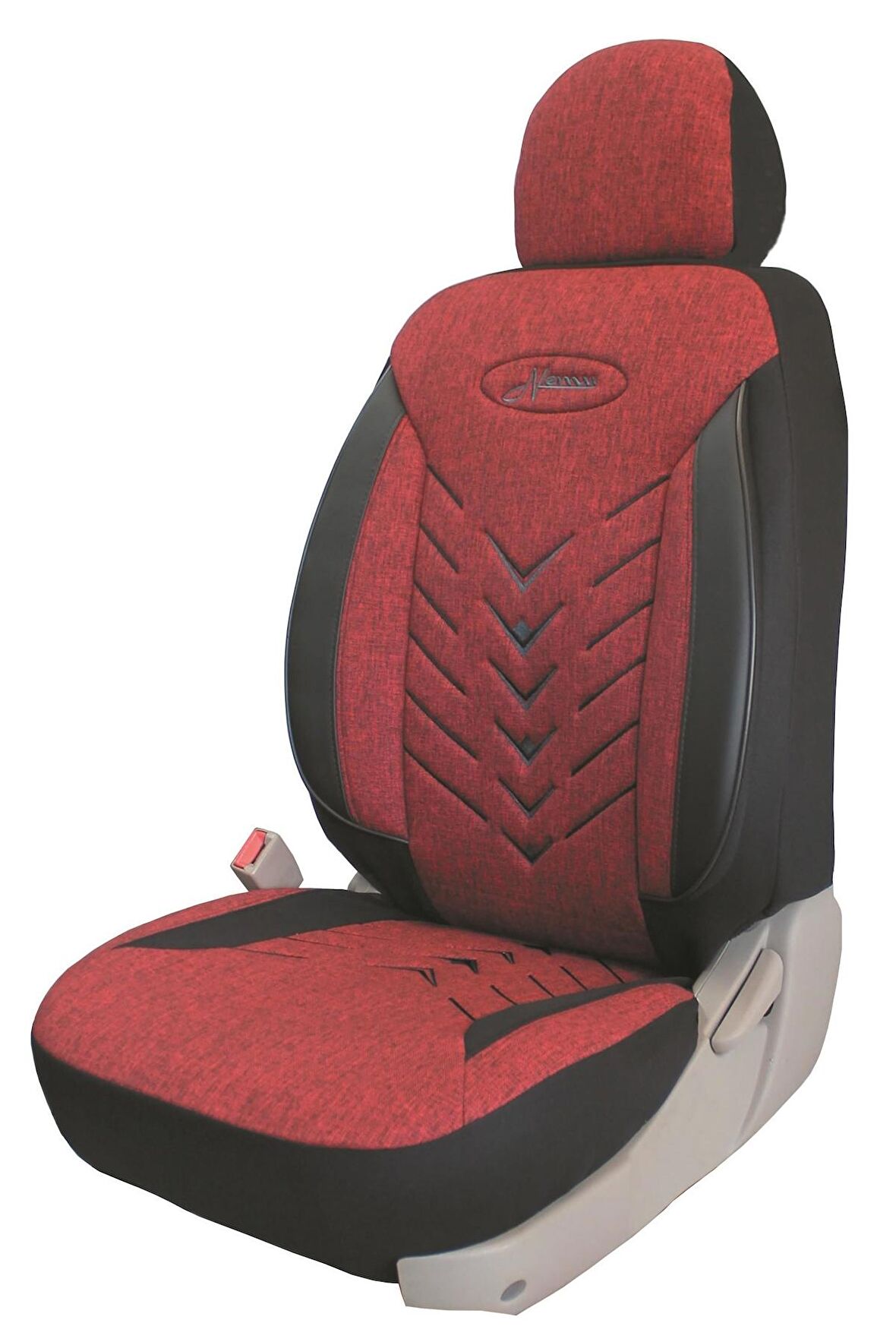 Seat Leon Eski Kasa  Uyumlu Keten Kumaş Oto Koltuk Kılıfı - KIRMIZI-SİYAH