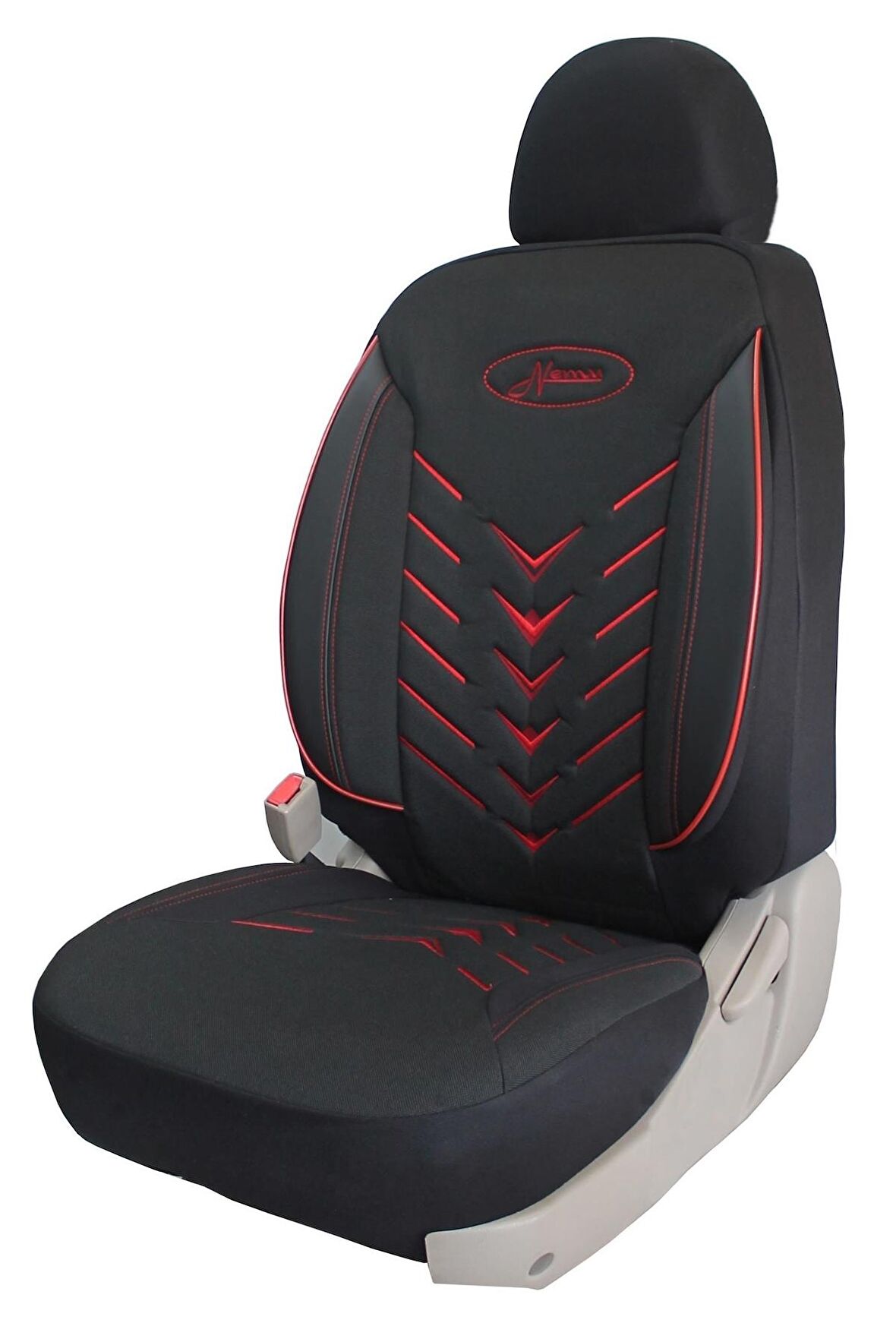 Fiat Fiorino Combi Mix Uyumlu Keten Oto Koltuk Kılıfı - SİYAH-KIRMIZI
