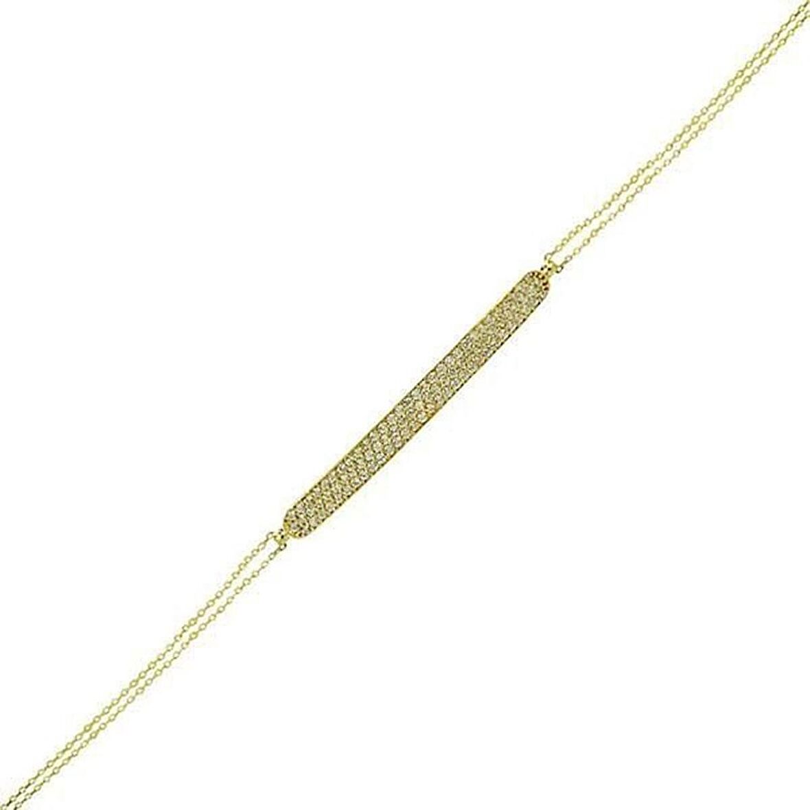 Bilezikhane Bileklik Sıra Taşlı Beyaz 2,29 Gram 14 Ayar Altın