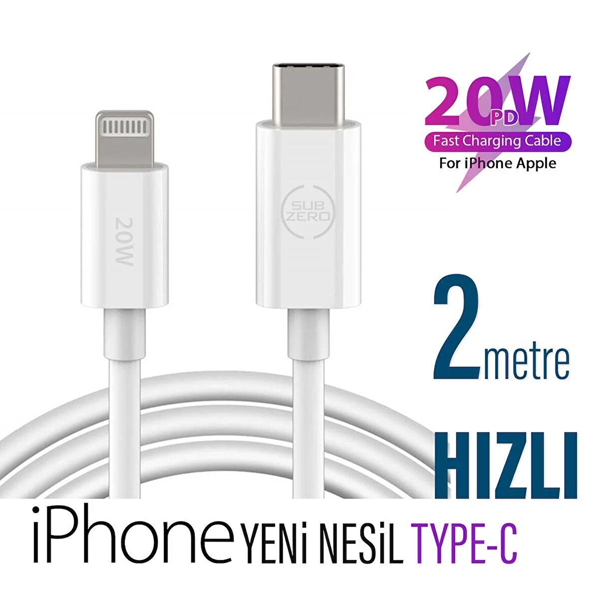 Apple Iphone 14 - 14 Plus - 14 Pro - 14 Pro Max Hızlı Şarj Kablosu Type C - Ligtning Pd 20w 2 Metre