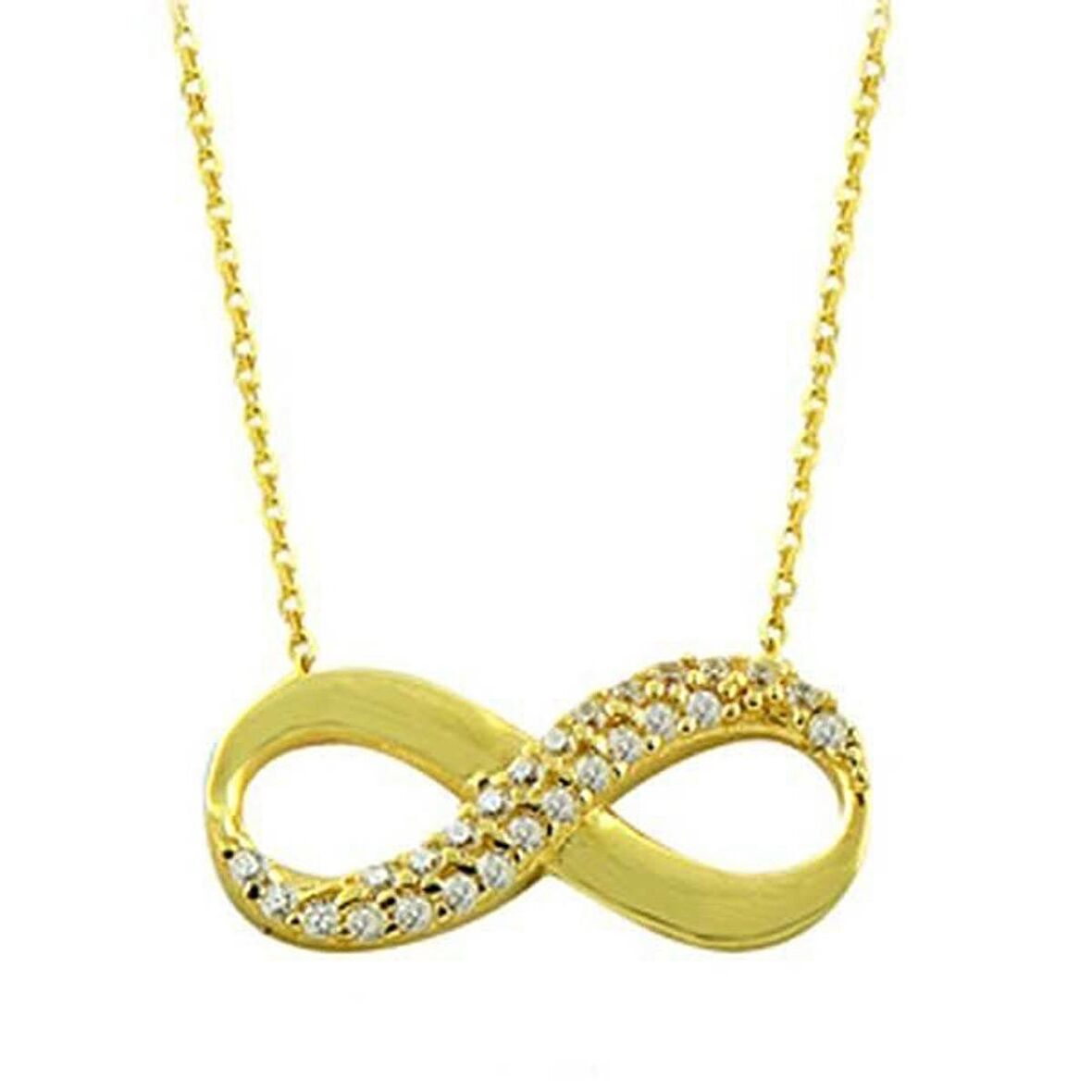 Bilezikhane Kolye Sonsuzluk Yarı Taşlı 2,05 Gram 14 Ayar Altın
