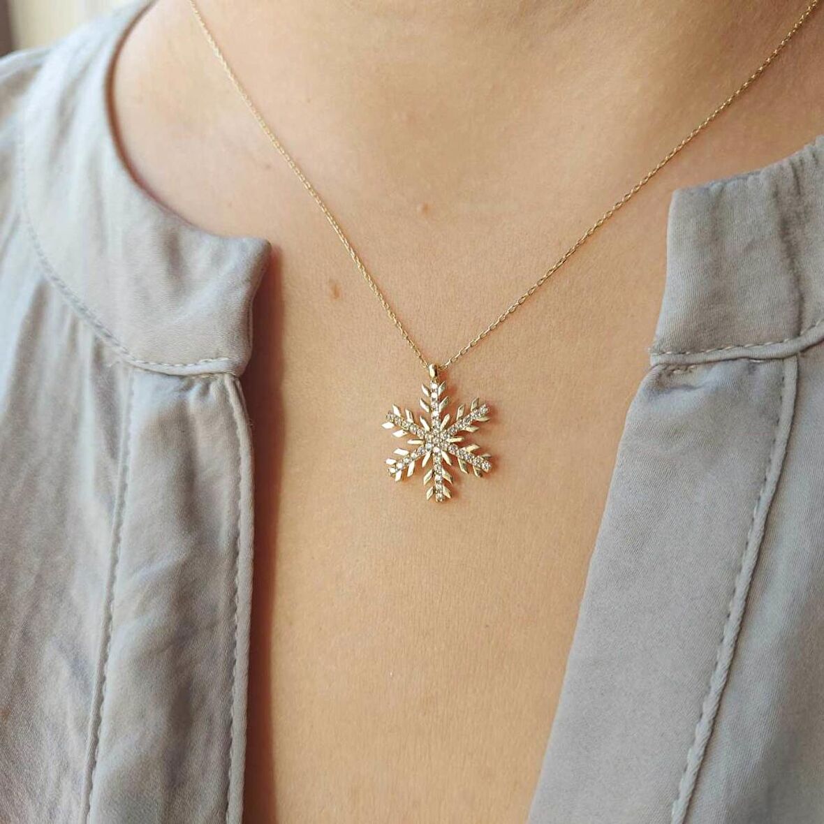 Bilezikhane Altın kar tanesi kolye 2.60 gram