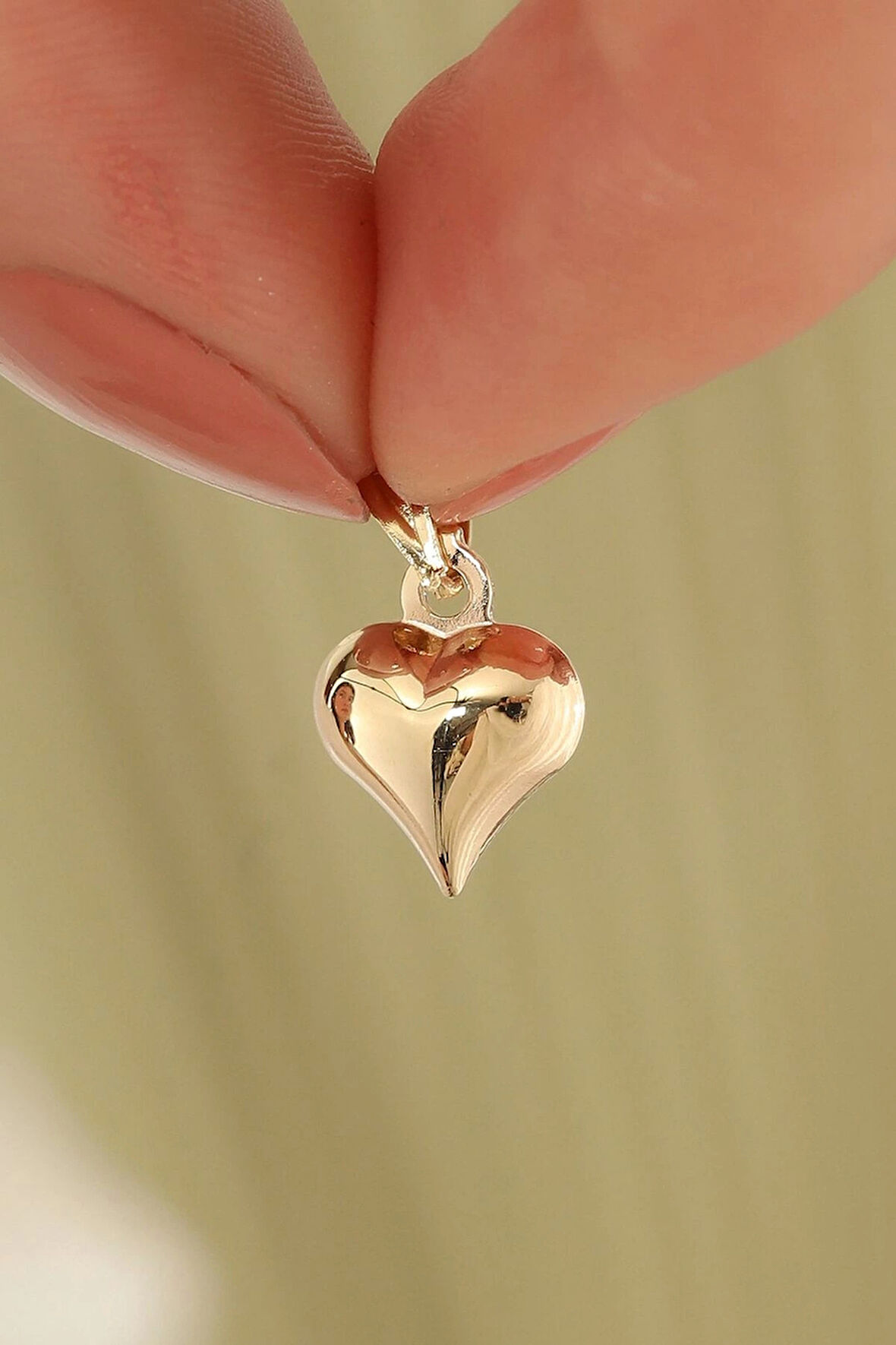 14 Ayar Kalp Altın Kolye Ucu