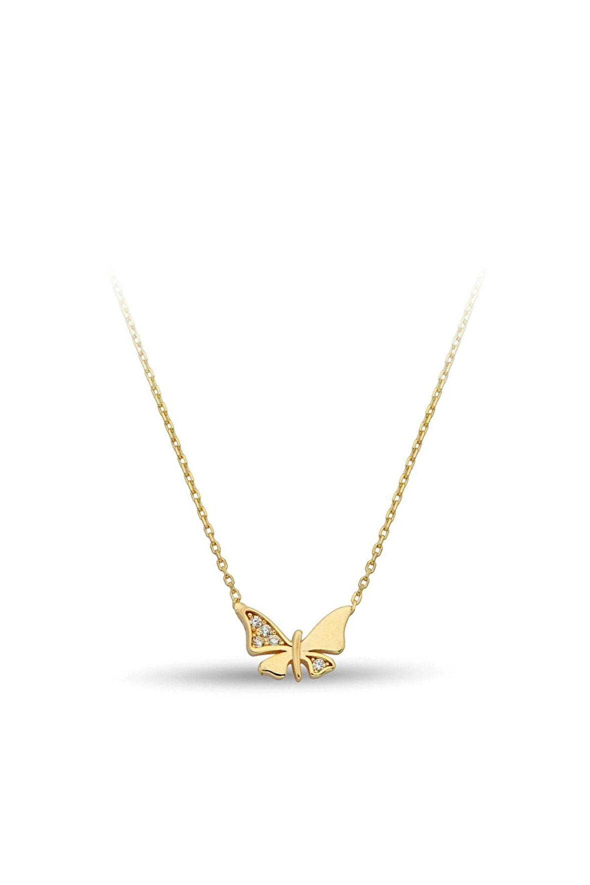 14 Ayar Minimal Kelebek Kolye