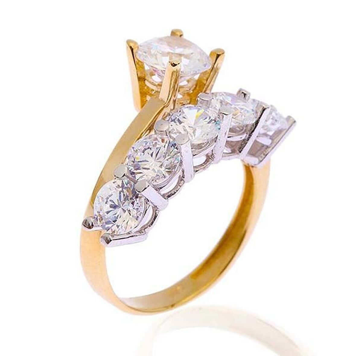 Bilezikhane Beştaşlı Tektaş 5,30 Gram 14 Ayar Altın Yüzük