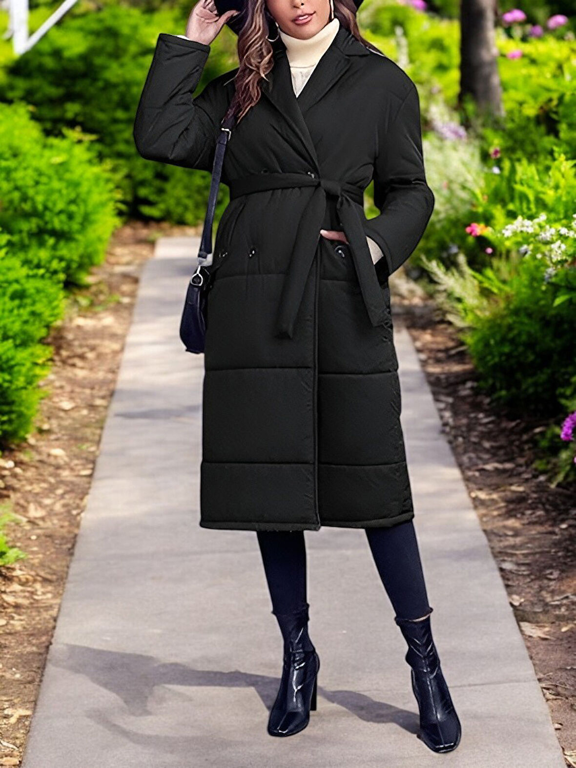 Kışlık Uzun Astarlı Şişme Kadın Mont