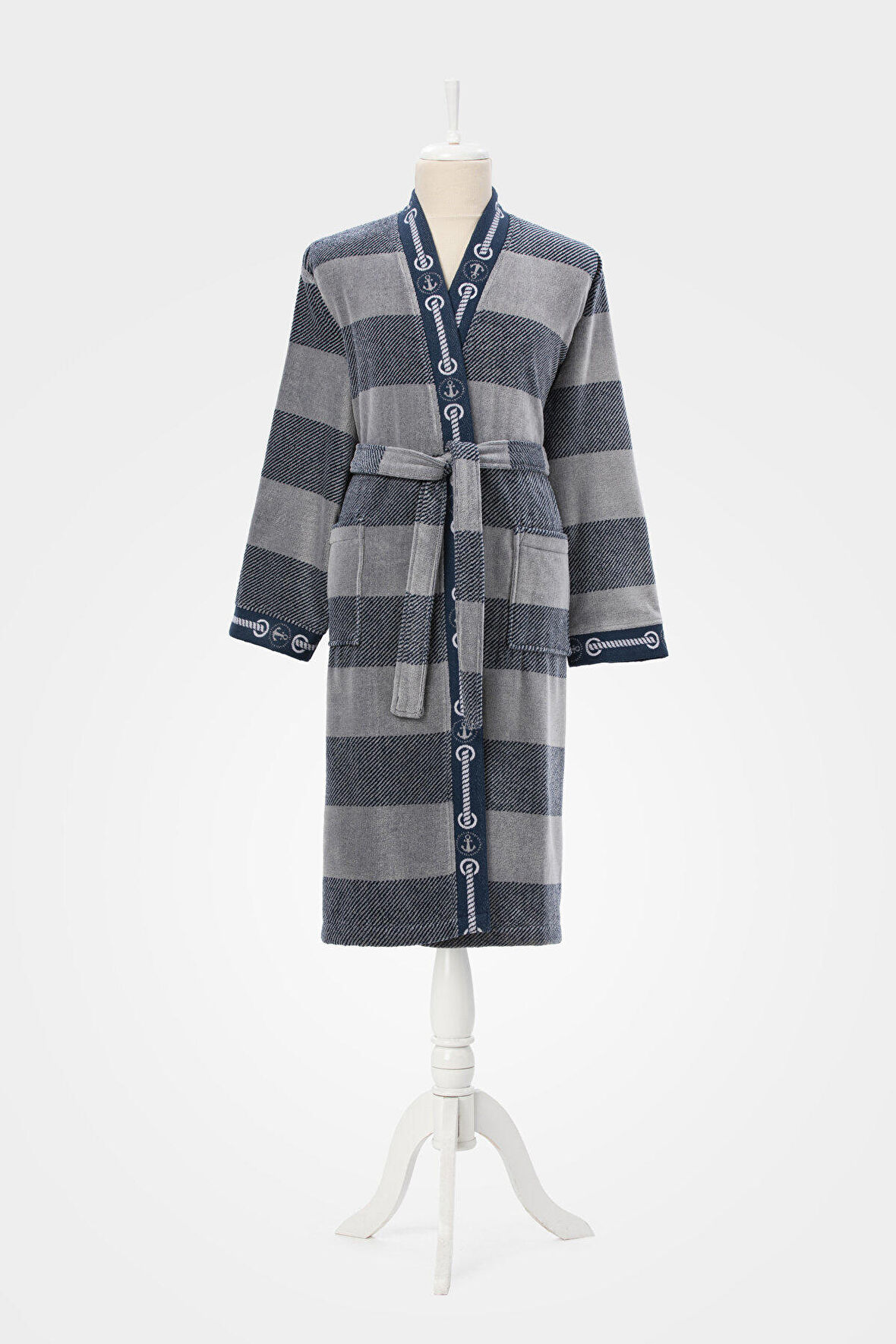 Özdilek Summer Heat Sailor Kadife Kimono Bornoz S/M Beden