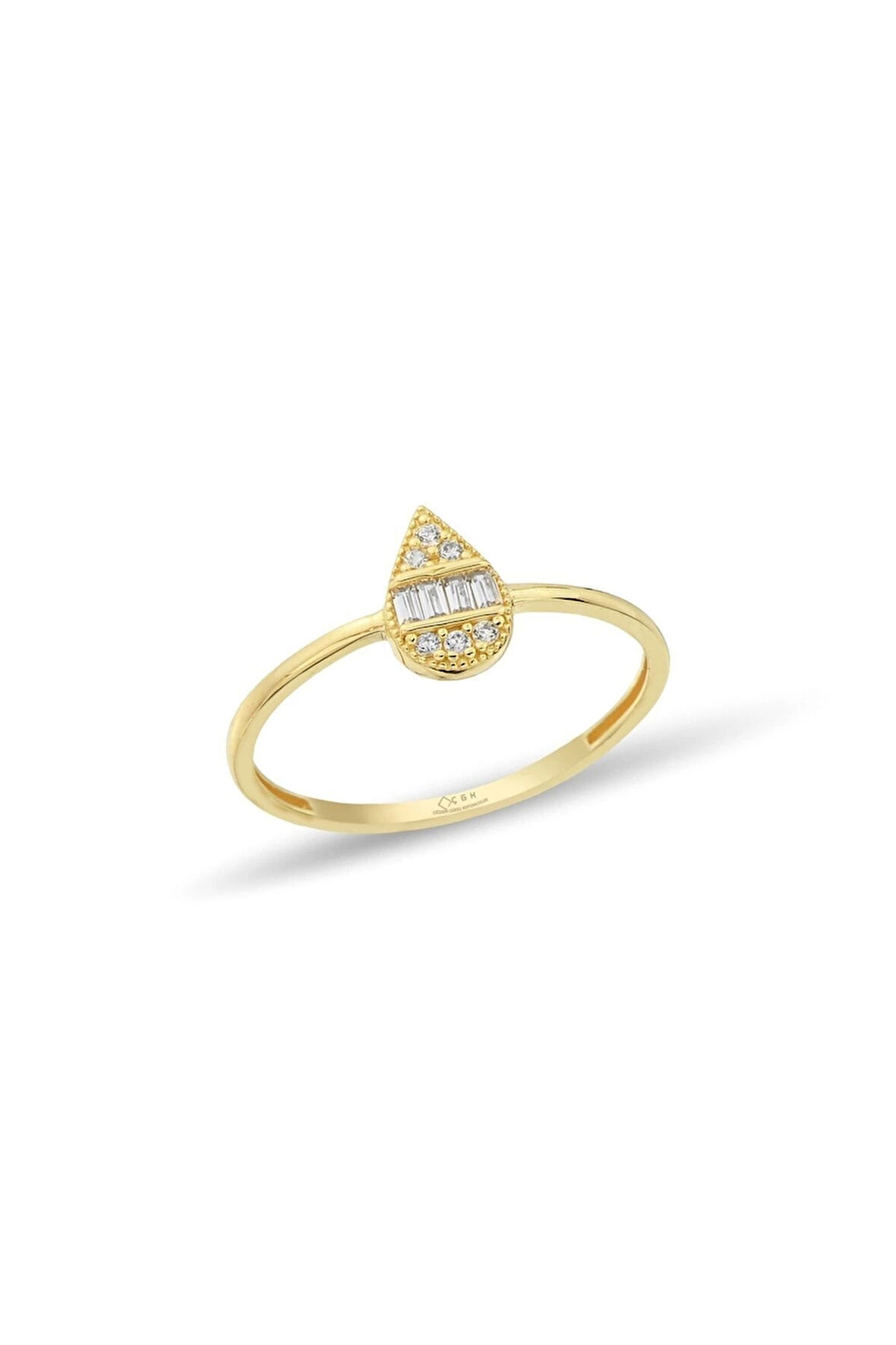 14 Ayar Damla Çıtır Altın Yüzük