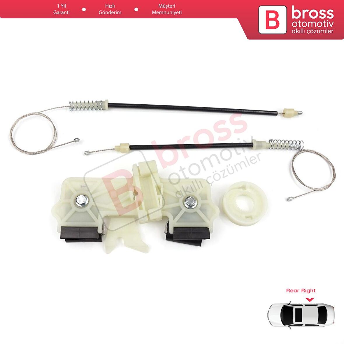 Ford Fiesta MK6 CB1 CCN JA8 JR8 2008-2017 4/5 Kapı İçin Elektrikli Arka Sağ Cam Kriko Tamir Seti