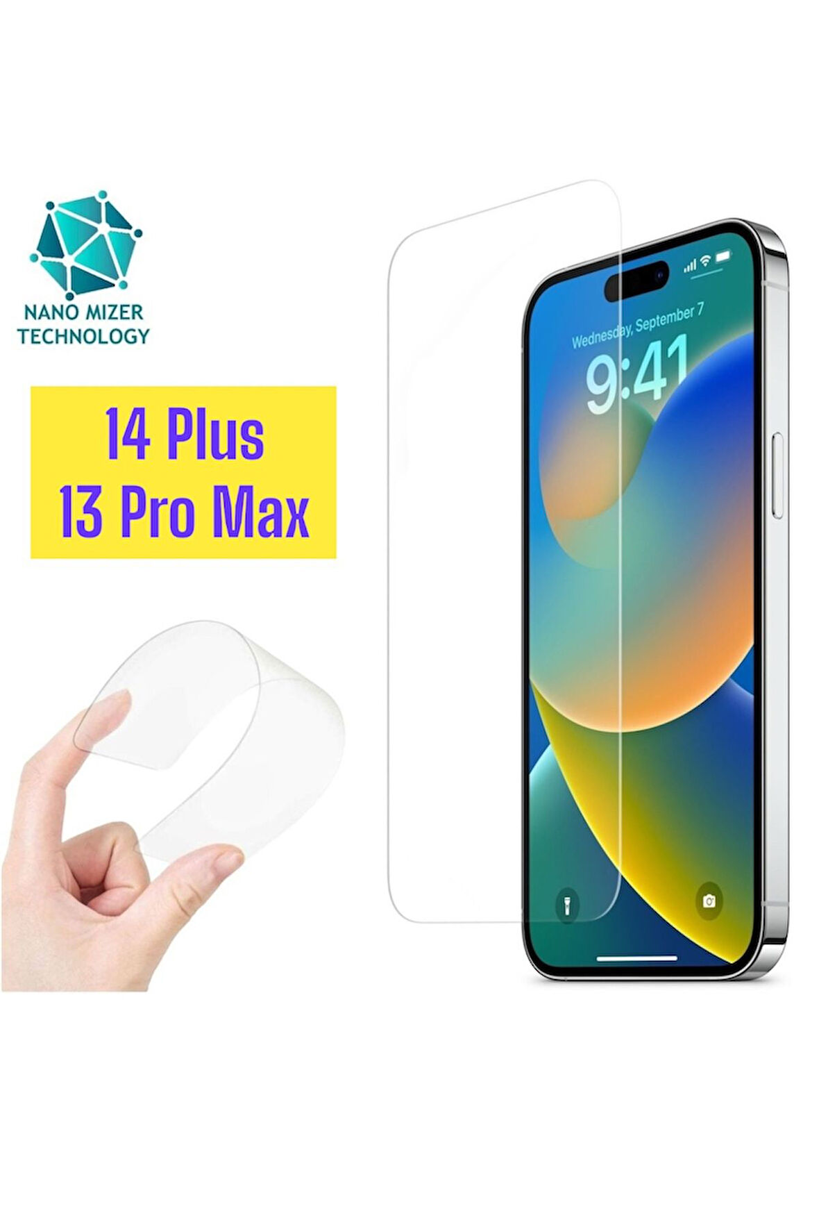 Iphone 14 Plus/13 Pro Max Ekran Koruyucu NanoGlass Kabarcıksız Şeffaf Ekran Koruyucu