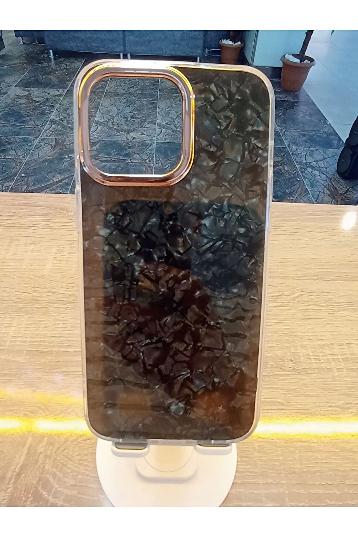 İPhone 14 Pro Uyumlu Mermer Desen Darbe Korumalı Premium Kapak