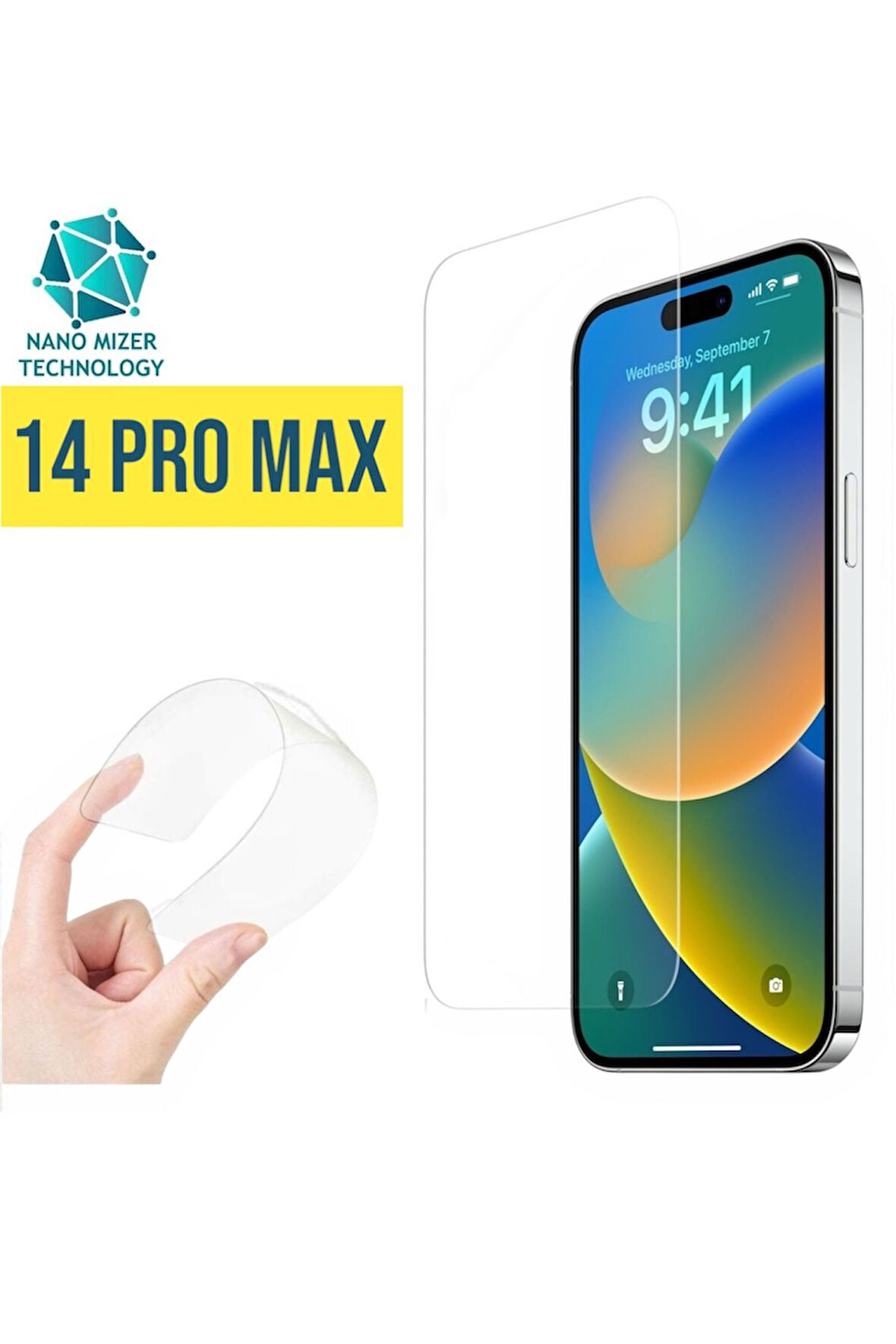 Iphone 14 Pro Max Uyumlu Ultra Ince Darbe Korumalı Esnek Nano Mizer Ekran Koruyucu