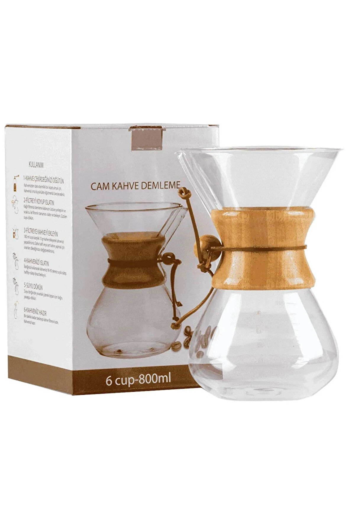 Chemex Kahve Demleme Seti - Cam 6 Fincan