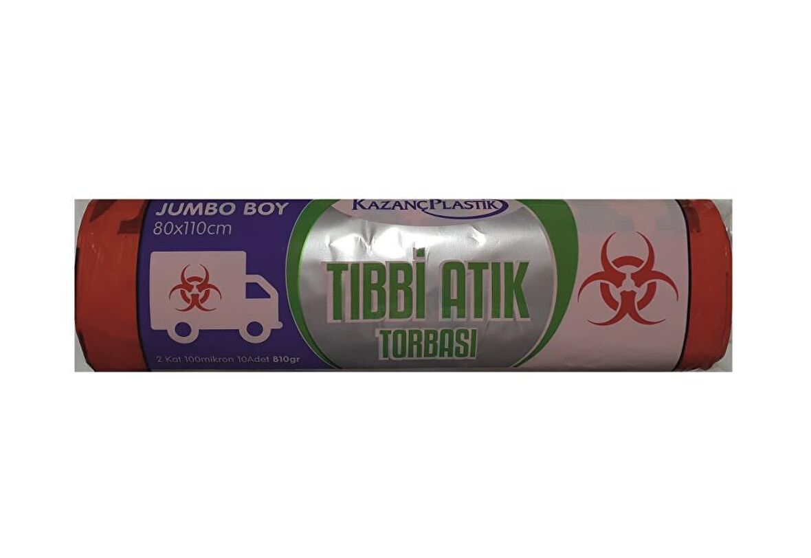 5 Paket Jumbo Tıbbi Atık Torbası 80x110 cm.