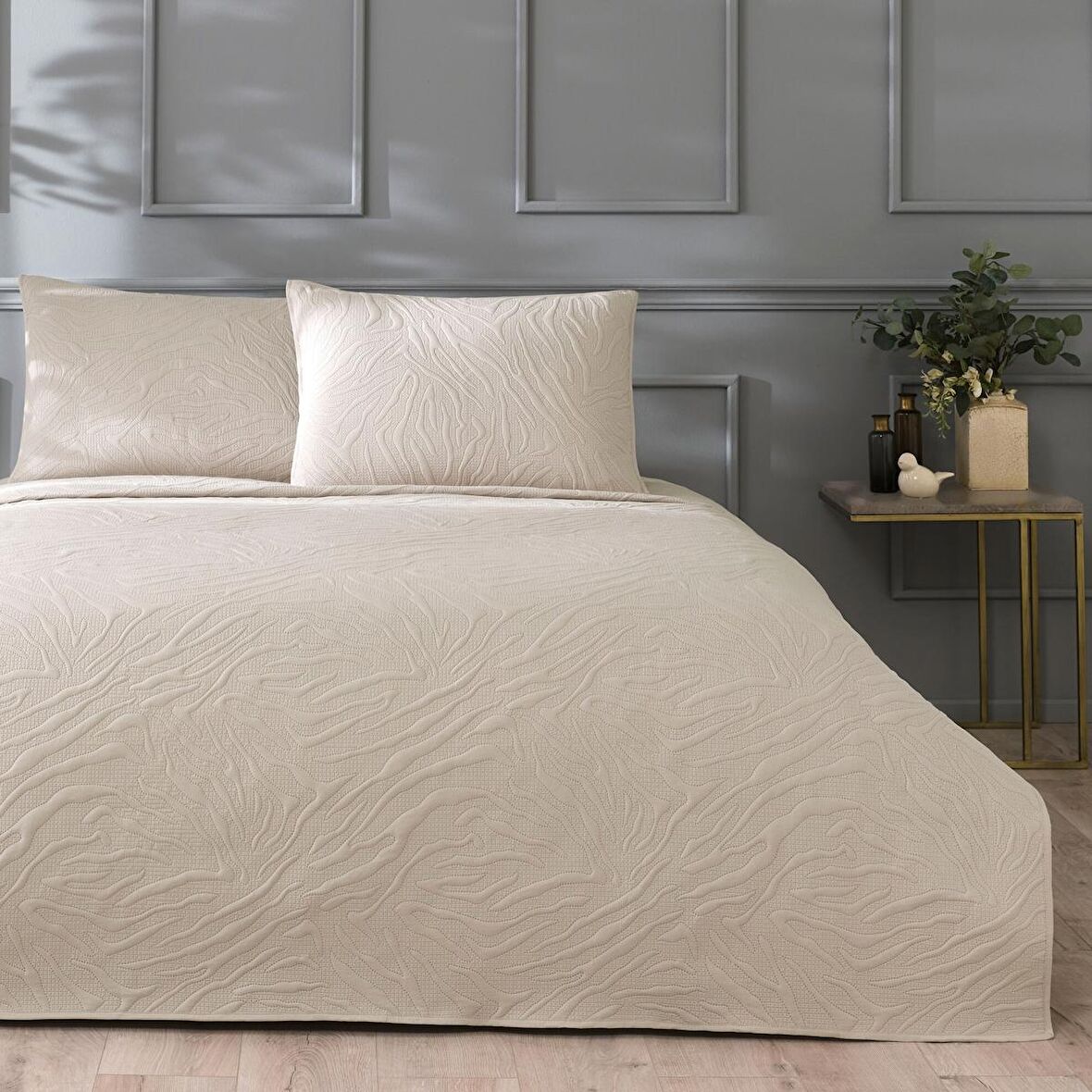 Linens Wild Tek Kişilik Yatak Örtüsü Seti Bej