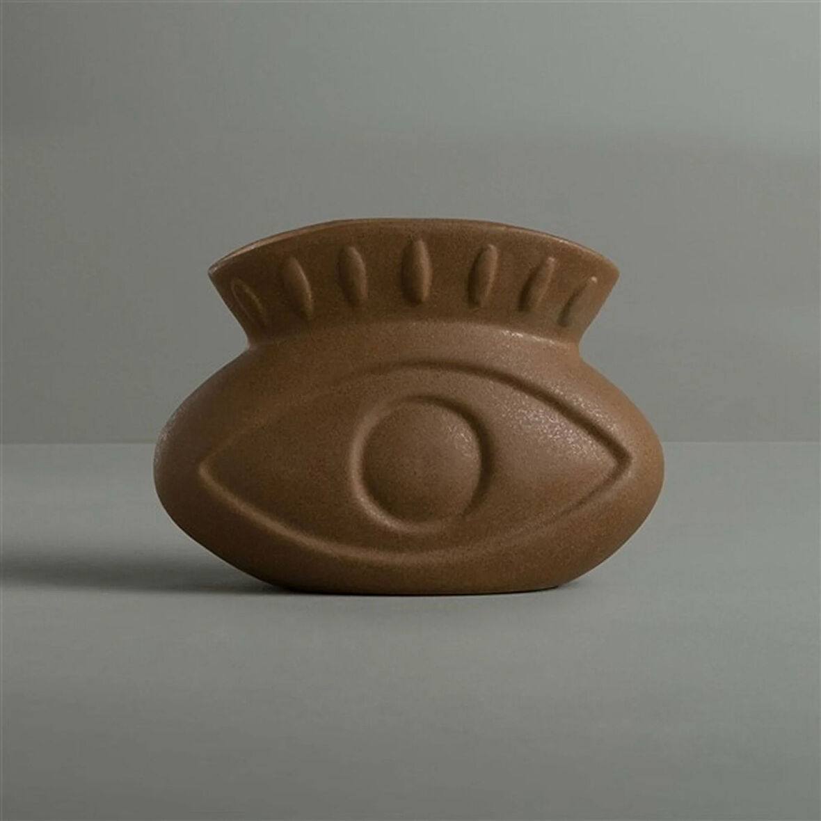 Linens Eye 22x10x16 cm Vazo Kahve