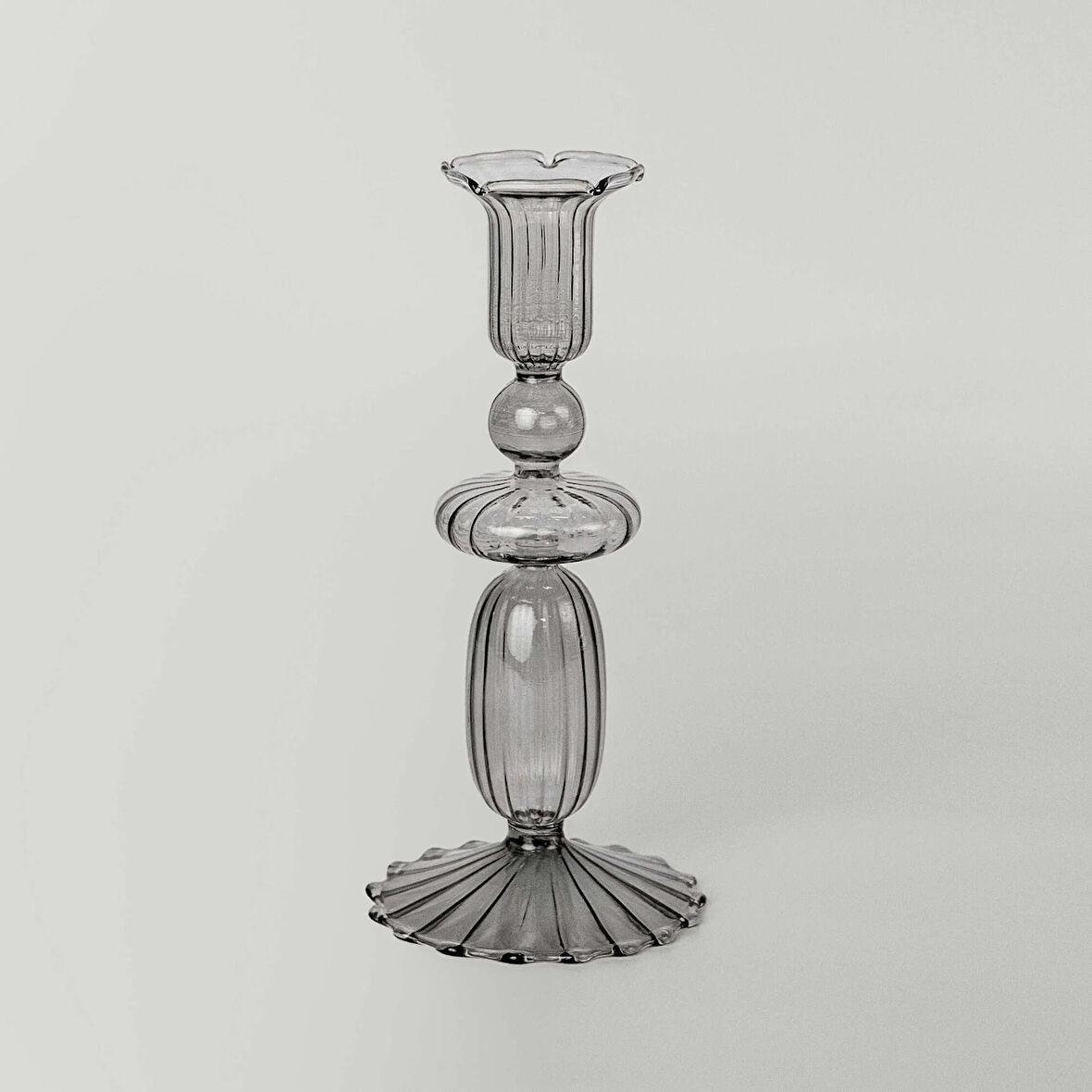 Linens Ecow Şamdan 9x9x19 cm Gri