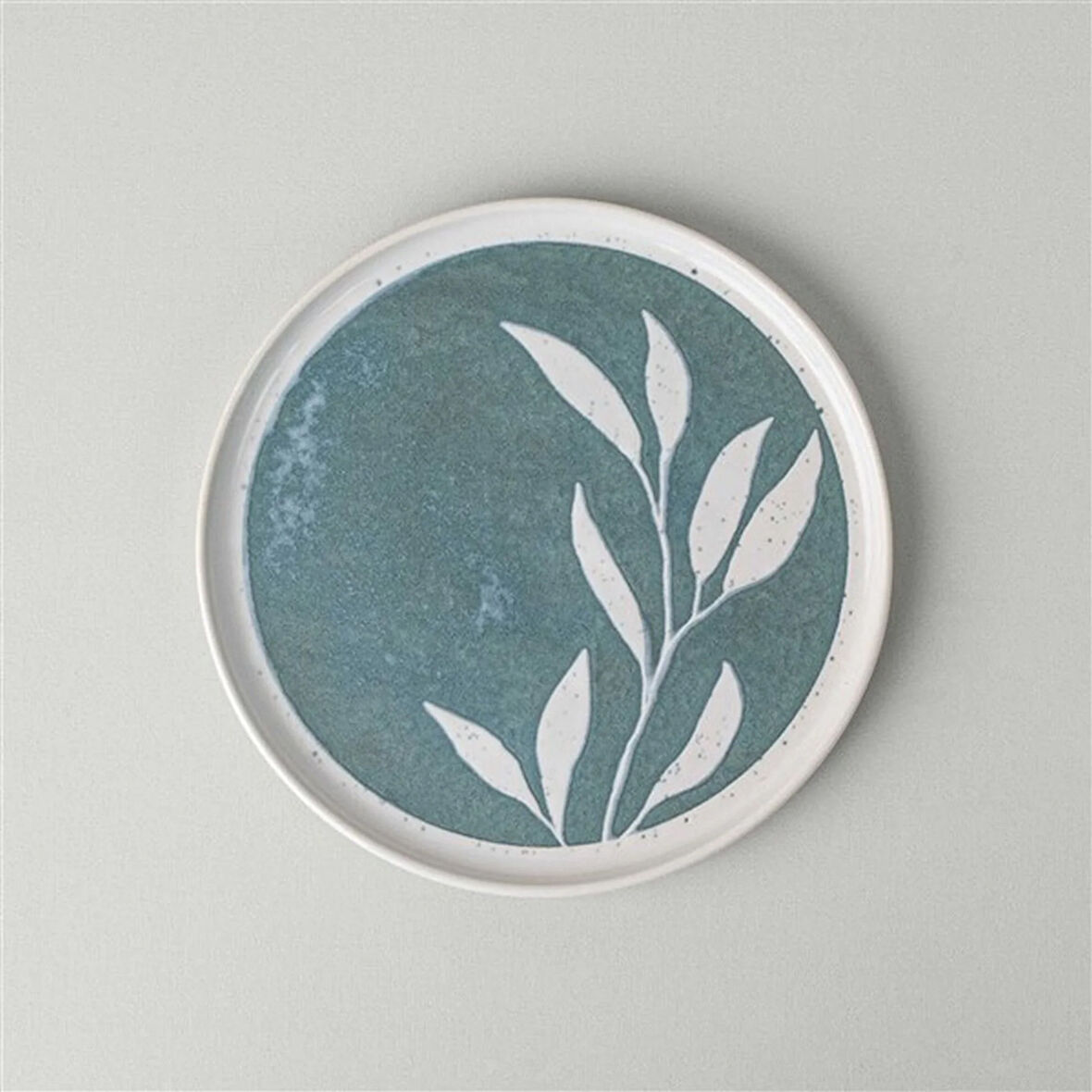 Linens Daphne Seramik 22 cm Pasta Tabağı Yeşil