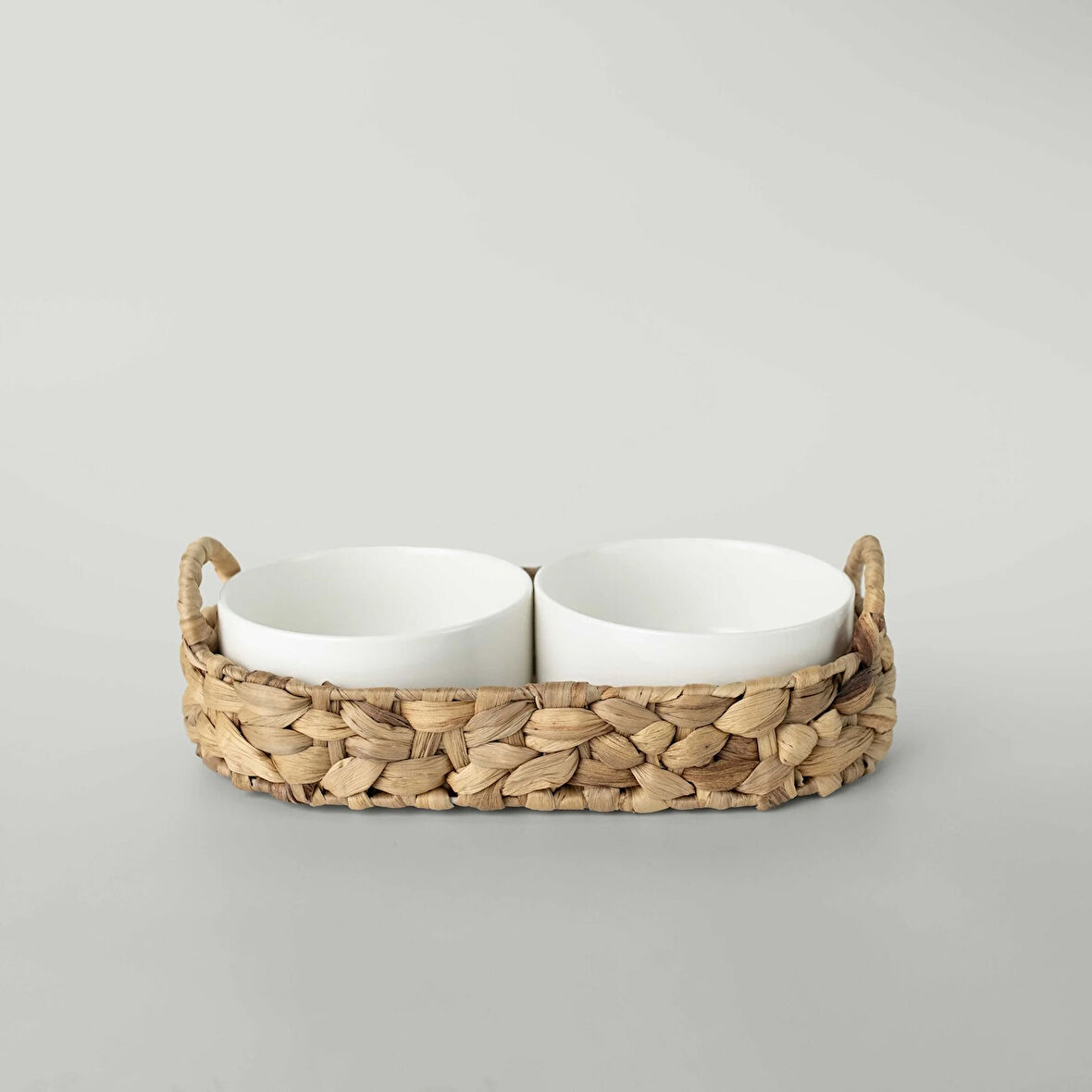 Linens Straw Porselen 2'li 34x17x8 cm Sunum Kasesi