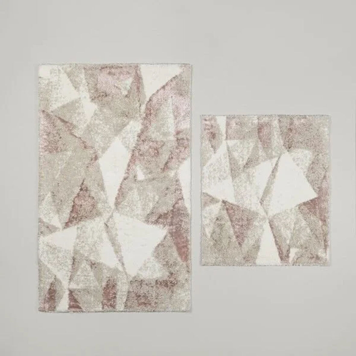 Linens Triza 2'li 60x100 / 50x60 cm Banyo Paspas Seti Rose