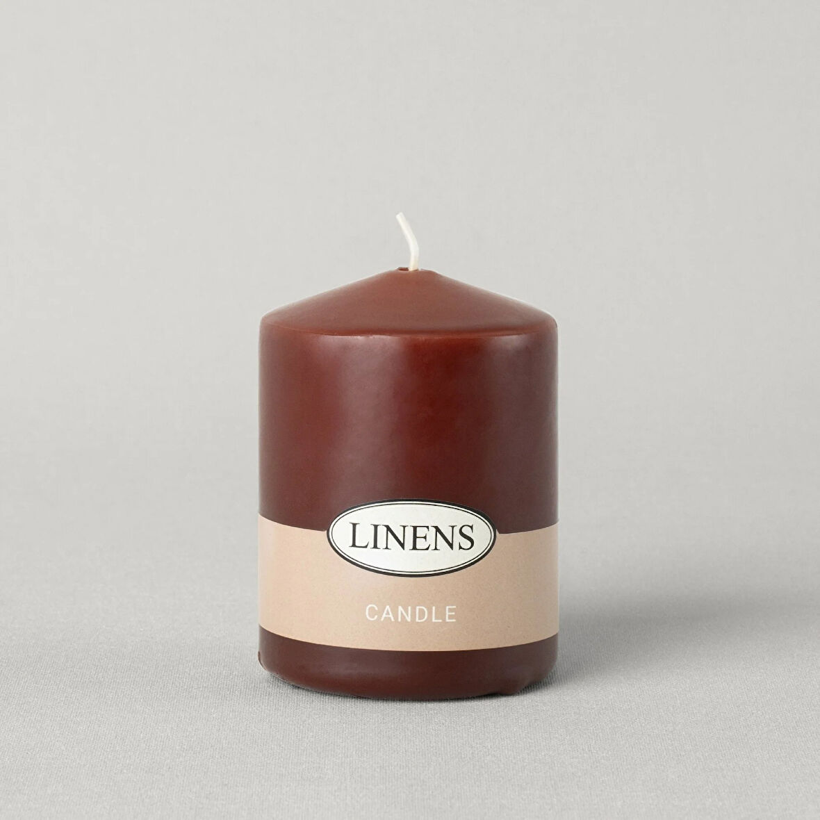 Linens Basic Çap 6 cm Yükseklik 8 cm Baton Mum Kahve