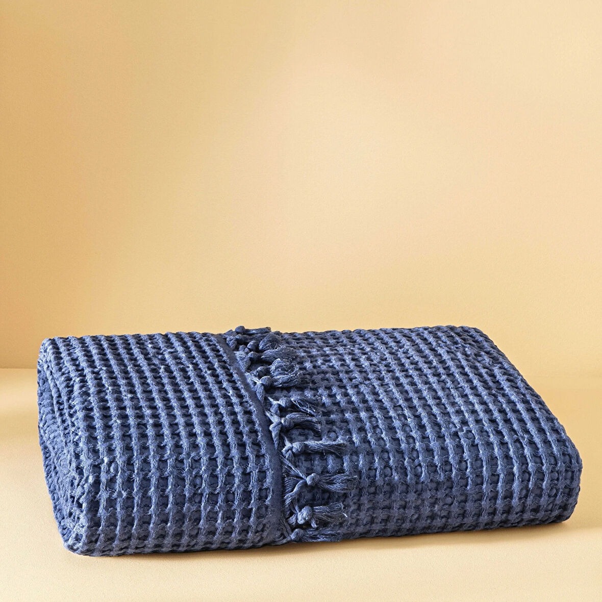 Taç Butik Bodrum Pike Pamuk Çift Kişilik Pike Lacivert