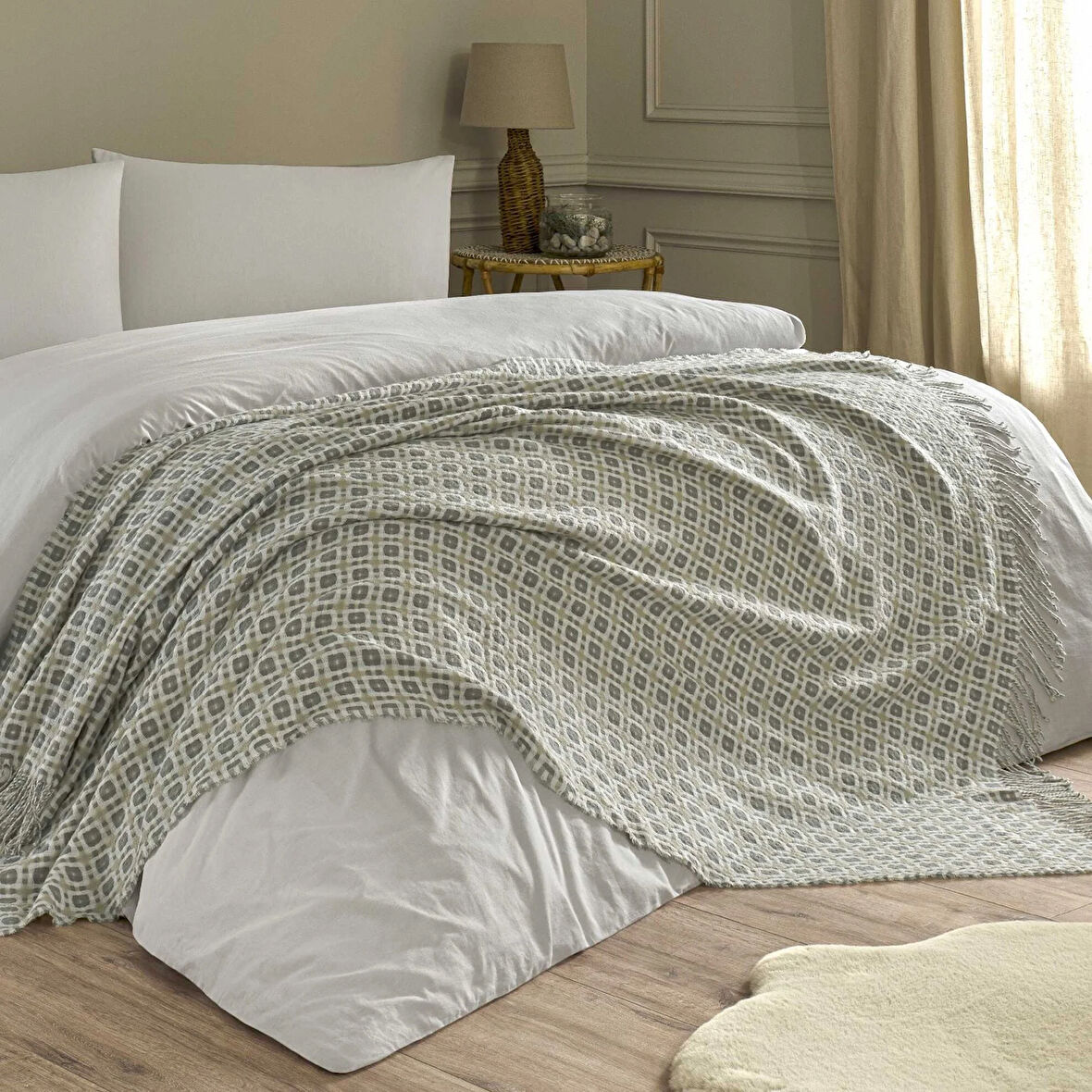 Linens Caline Throw / Tv Battaniyesi Gri Tek Kişilik