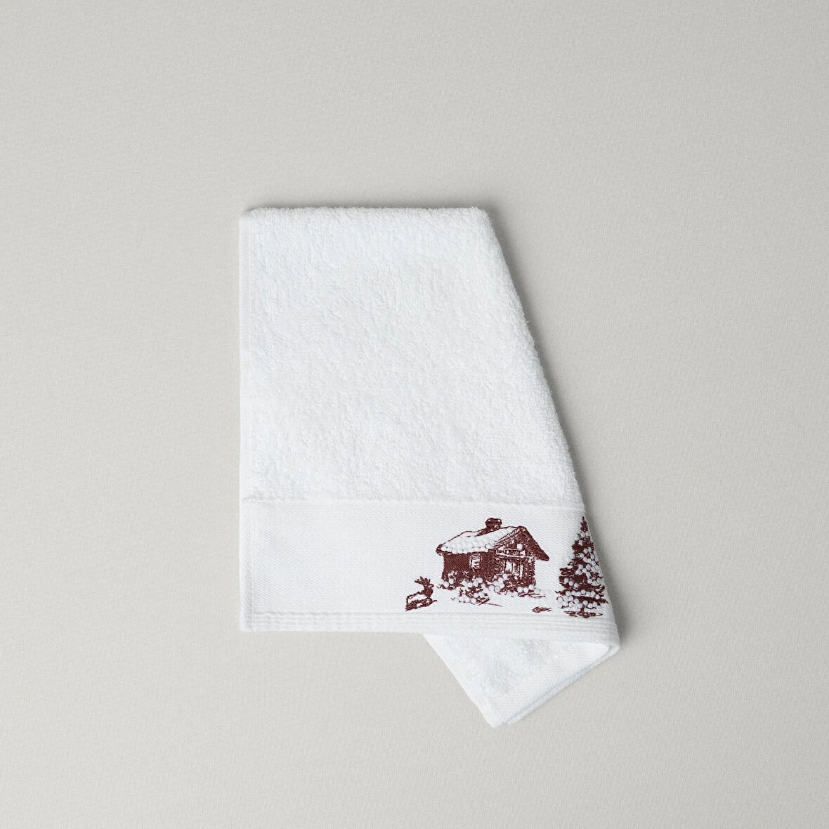 Linens Chalet Pamuk 30x45 Cm El Havlusu Beyaz