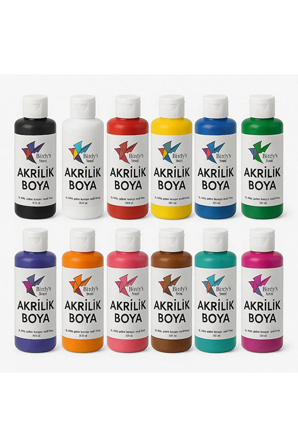 Birdy's Color Akrilik Boya 12'li Set 12X120 ml Sanatsal Renkler - Ana Renkler
