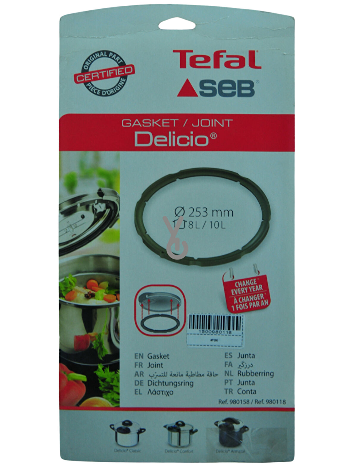 Tefal Delicio Kapak Lastiği 8L, 10L, 253mm