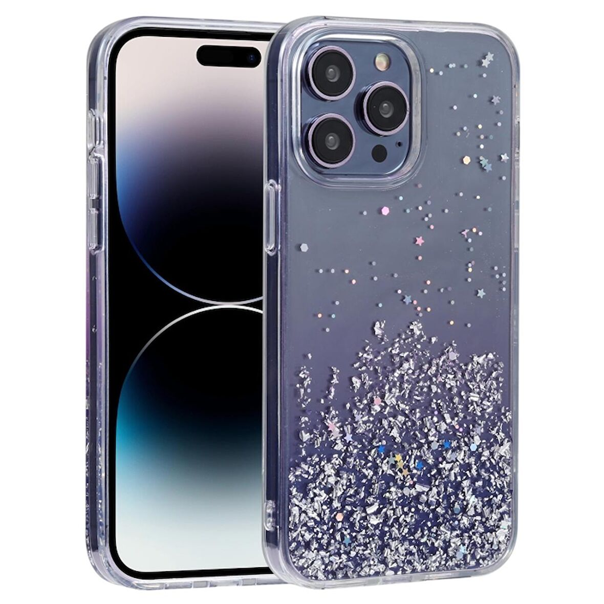 Gpack Apple iPhone 14 Pro Max Kılıf Damla Simli Diamond Alp Sert Silikon