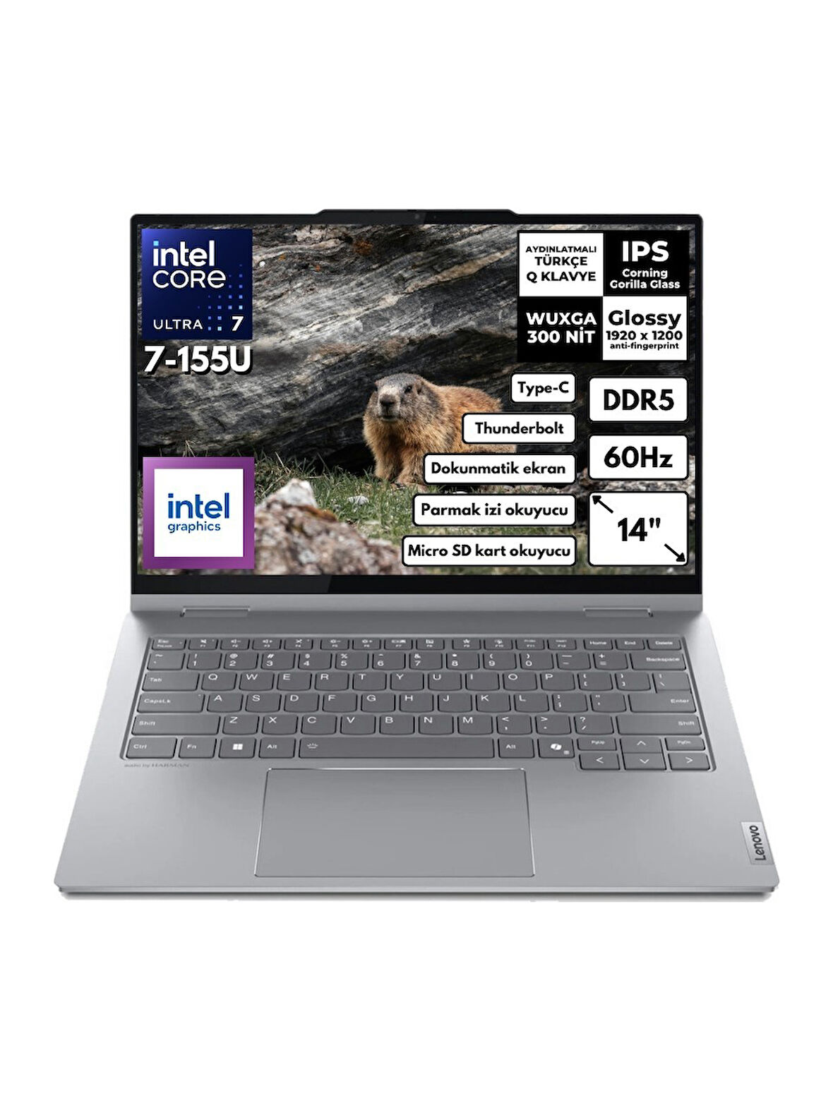 Lenovo ThinkBook 14 G4 Ultra 7 155U 8-GBDDR5 512 GB SSD  Intel Graphics 14" WUXGA FreeDos İkisi Bir Arada Notebook 21MX002VTRAT2