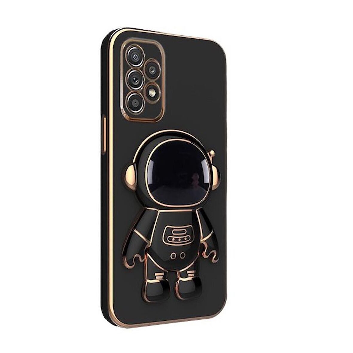 Gpack Samsung Galaxy A73 Kılıf Kamera Korumalı Astronot Desenli Standlı Silikon