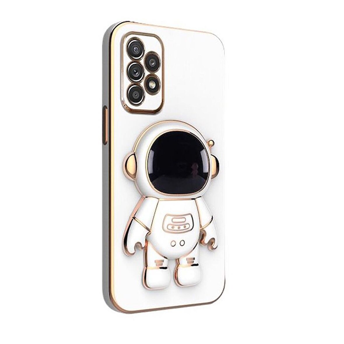 Gpack Samsung Galaxy A23 Kılıf Kamera Korumalı Astronot Desenli Standlı Silikon