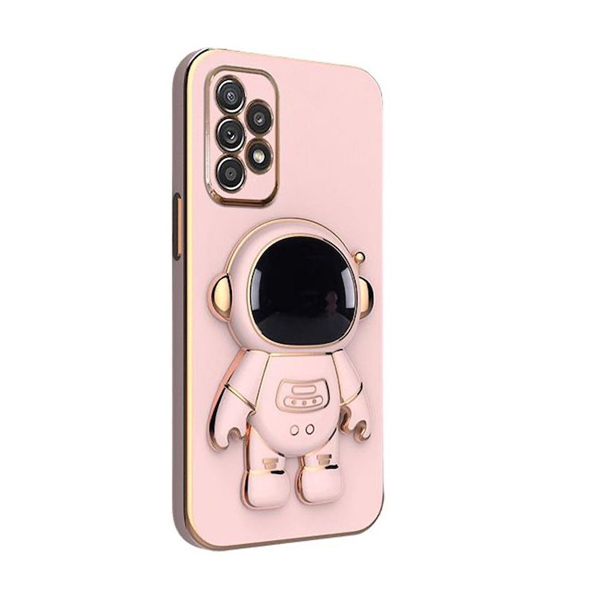 Gpack Samsung Galaxy A32 4G Kılıf Kamera Korumalı Astronot Desenli Standlı Silikon