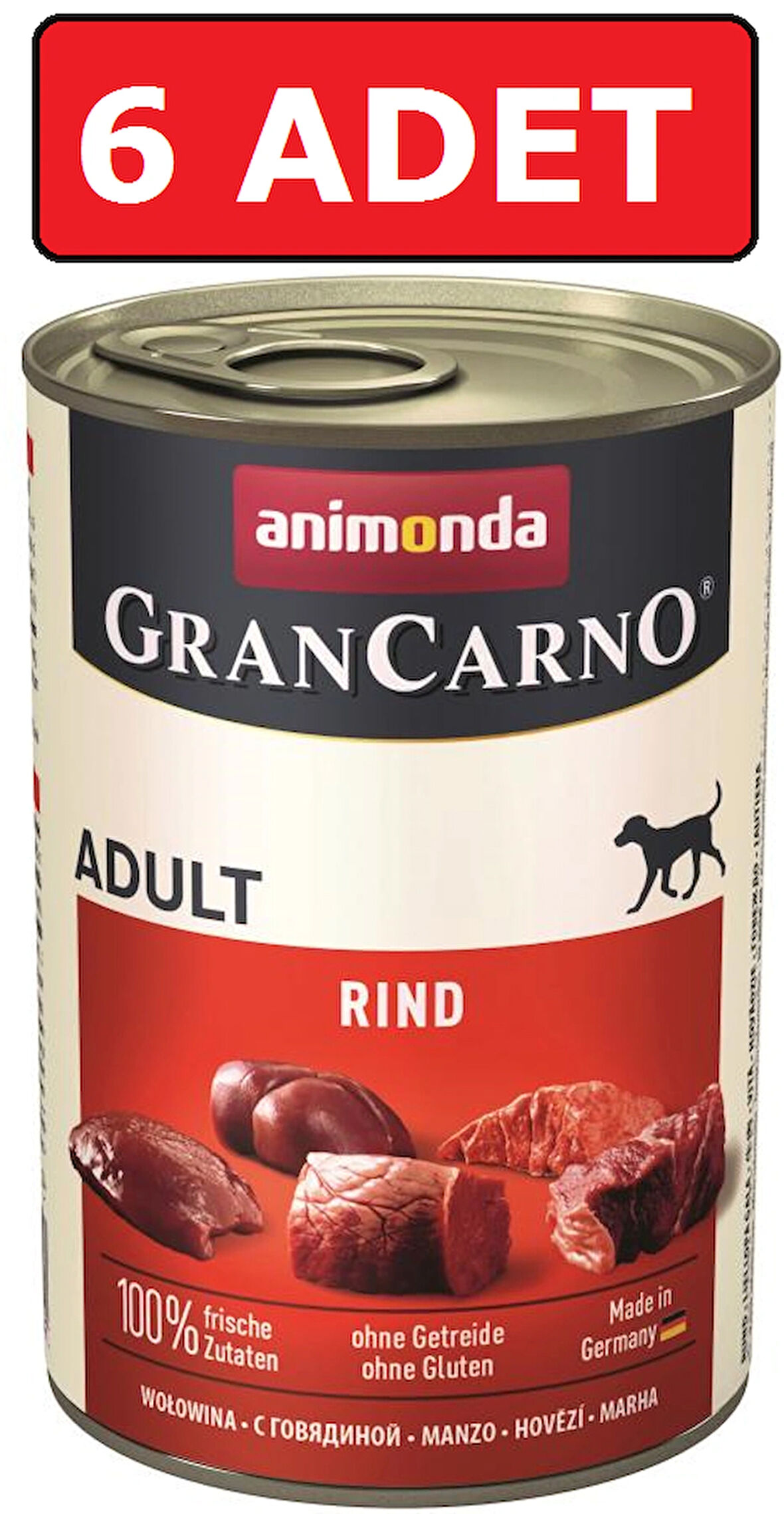 Animonda grancarno sığır etli köpek konservesi 6 adet x 400 gr yaş mama rınd