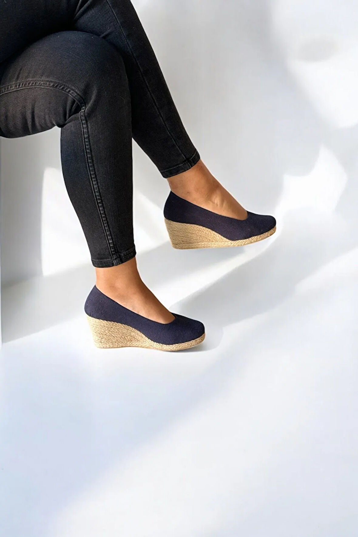 Kadın Keten Espadril – Dolgu Topuklu, Şık Yazlık Model