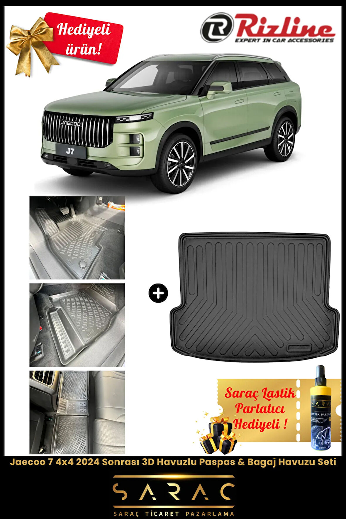 Jaecoo 7 4x4 2024 Sonrası 3d Havuzlu Paspas & Bagaj Havuzu Seti (HEDİYELİ!)