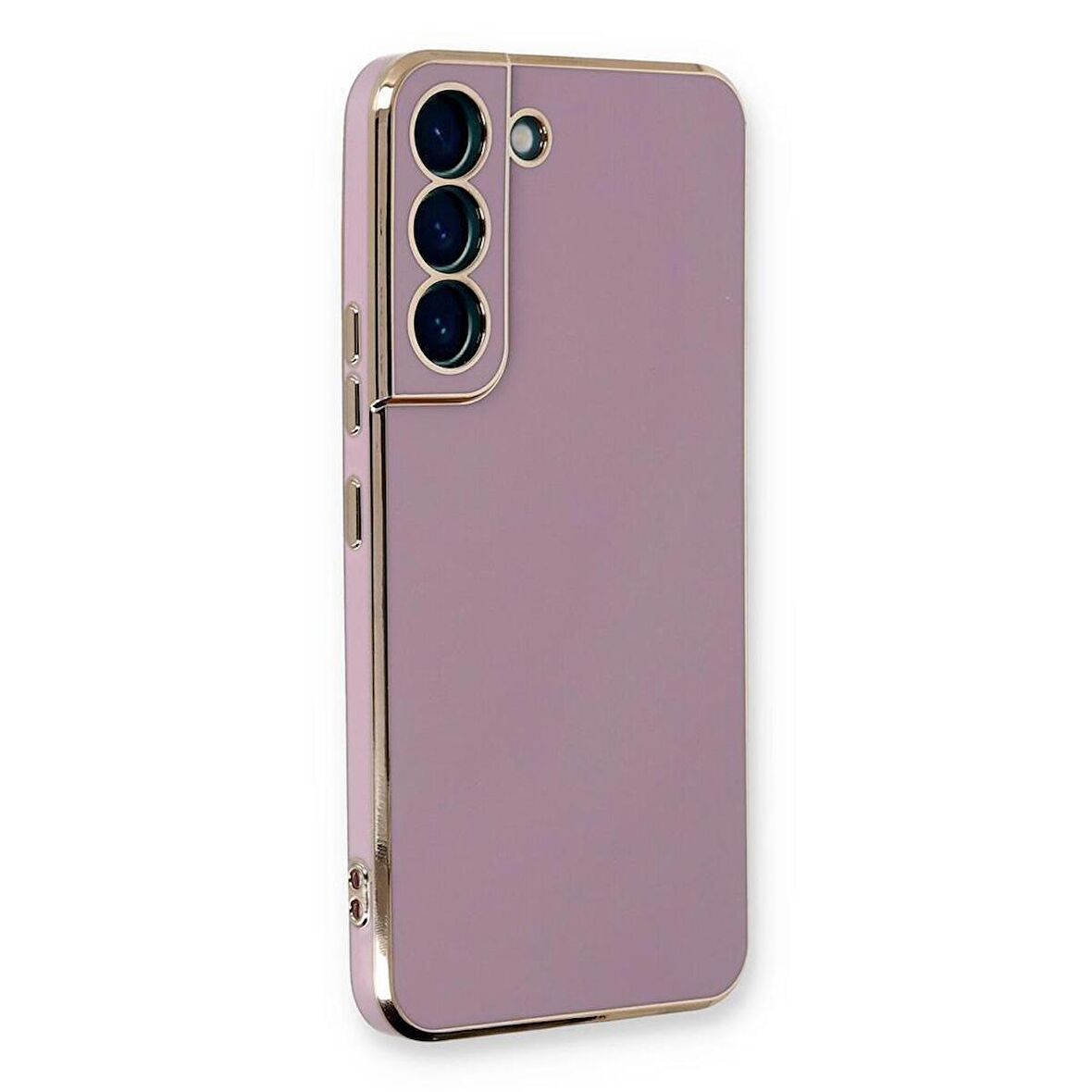 Gpack Samsung Galaxy S23 Plus Kılıf Bark Parlak Silikon Renkli Kenarları Rose 