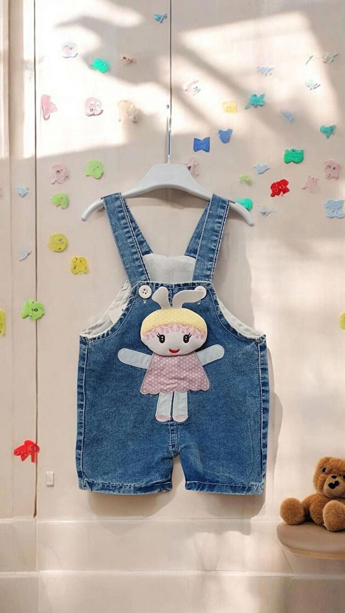 Kabartma Oyuncak Detaylı Kız Bebek Salopet