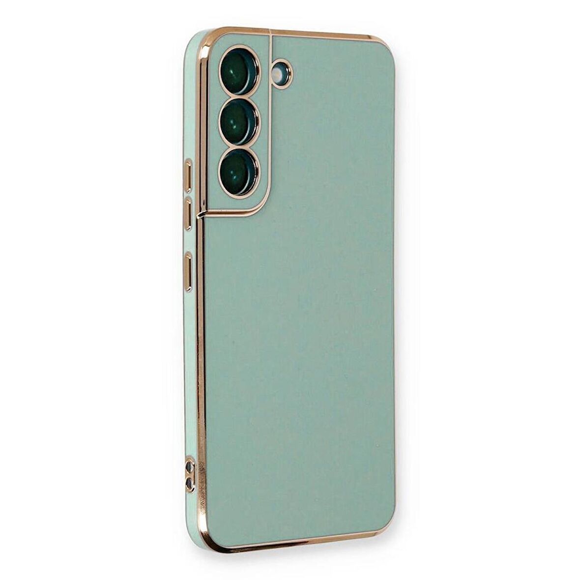 Gpack Samsung Galaxy S23 Kılıf Bark Parlak Silikon Renkli Kenarları Rose 