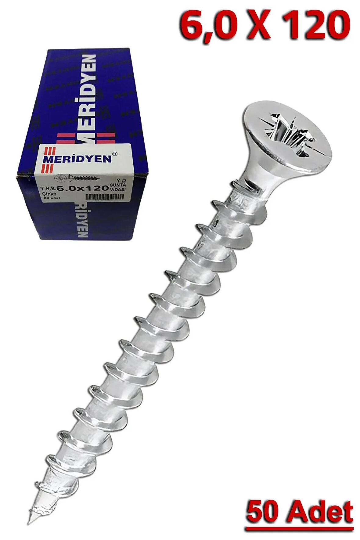 Meridyen Sunta Vidası 6.0X120 (50 Adet)