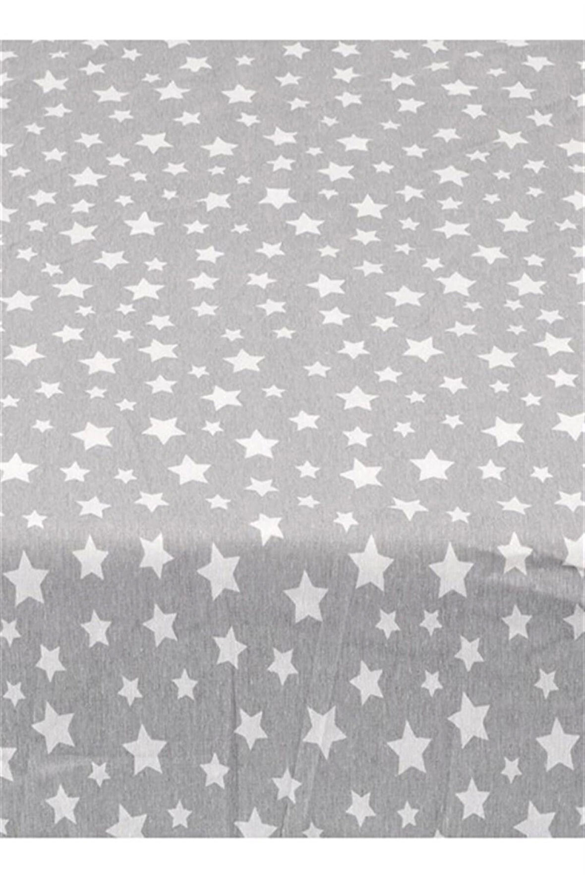 More Home  Çift Kişilik Lastikli Çarşaf  Seti + Yastık Kılıfı Gri Yıldızlı