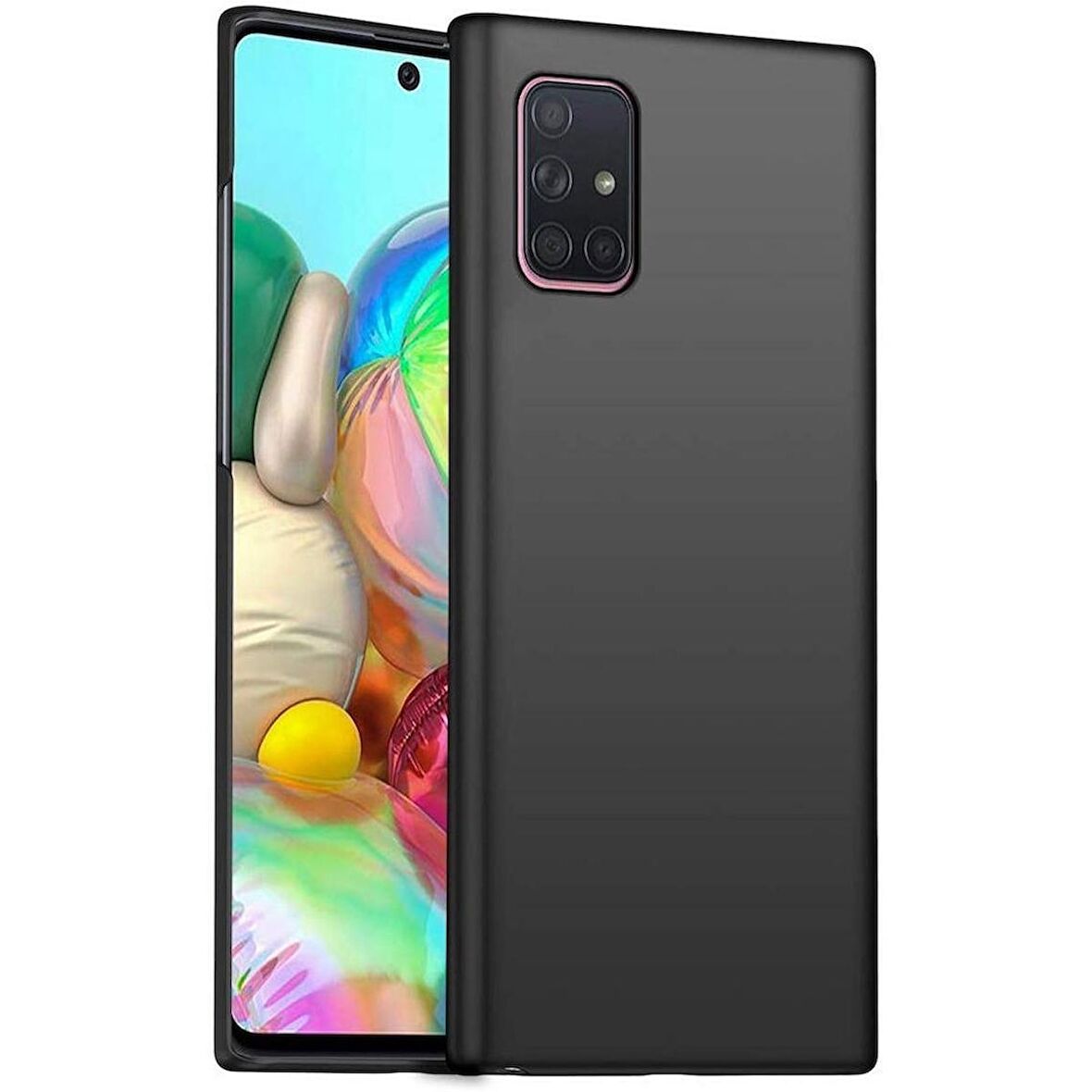 Smcase Samsung Galaxy A51 Kılıf Lüks Mat Silikon  Nano Ekran Koruyucu