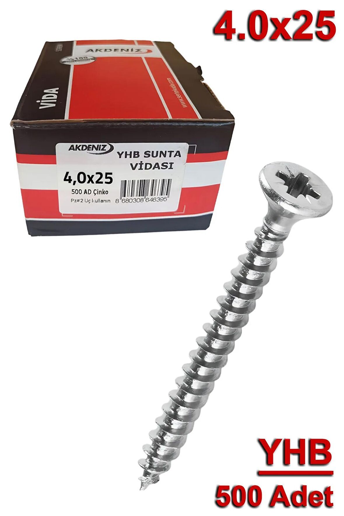 Akdeniz Sunta Vidası 4.0X25 (500 Adet)