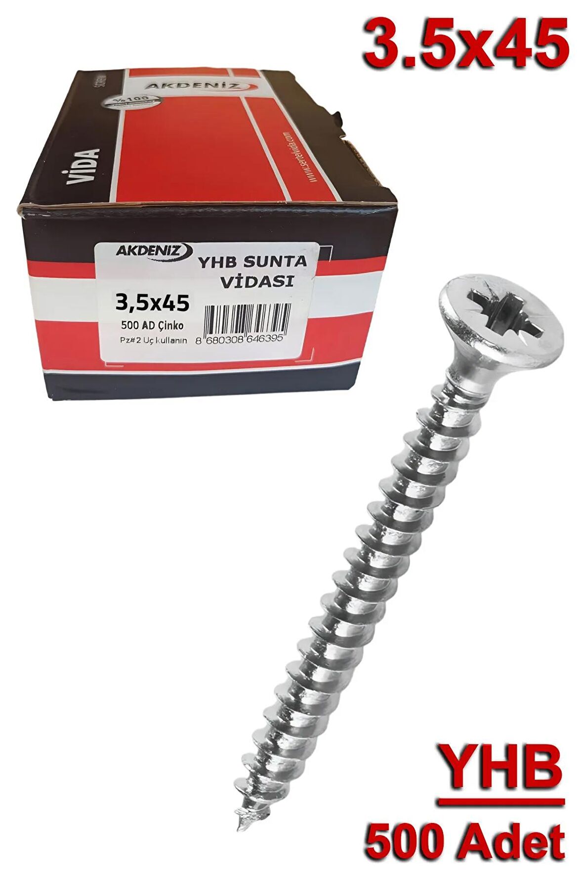 Akdeniz Sunta Vidası 3.5X45 (500 Adet)