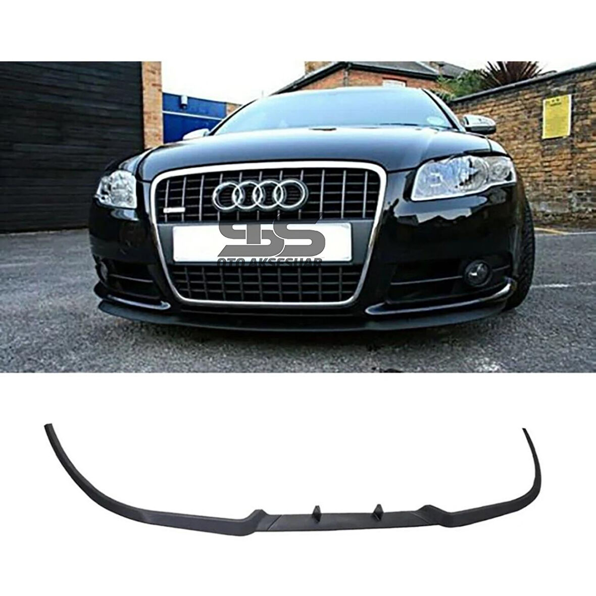 Audi A4 S4 RS4 B7 Cupra R Uyumlu Ön Lip Mat Siyah Ön Tampon Lip