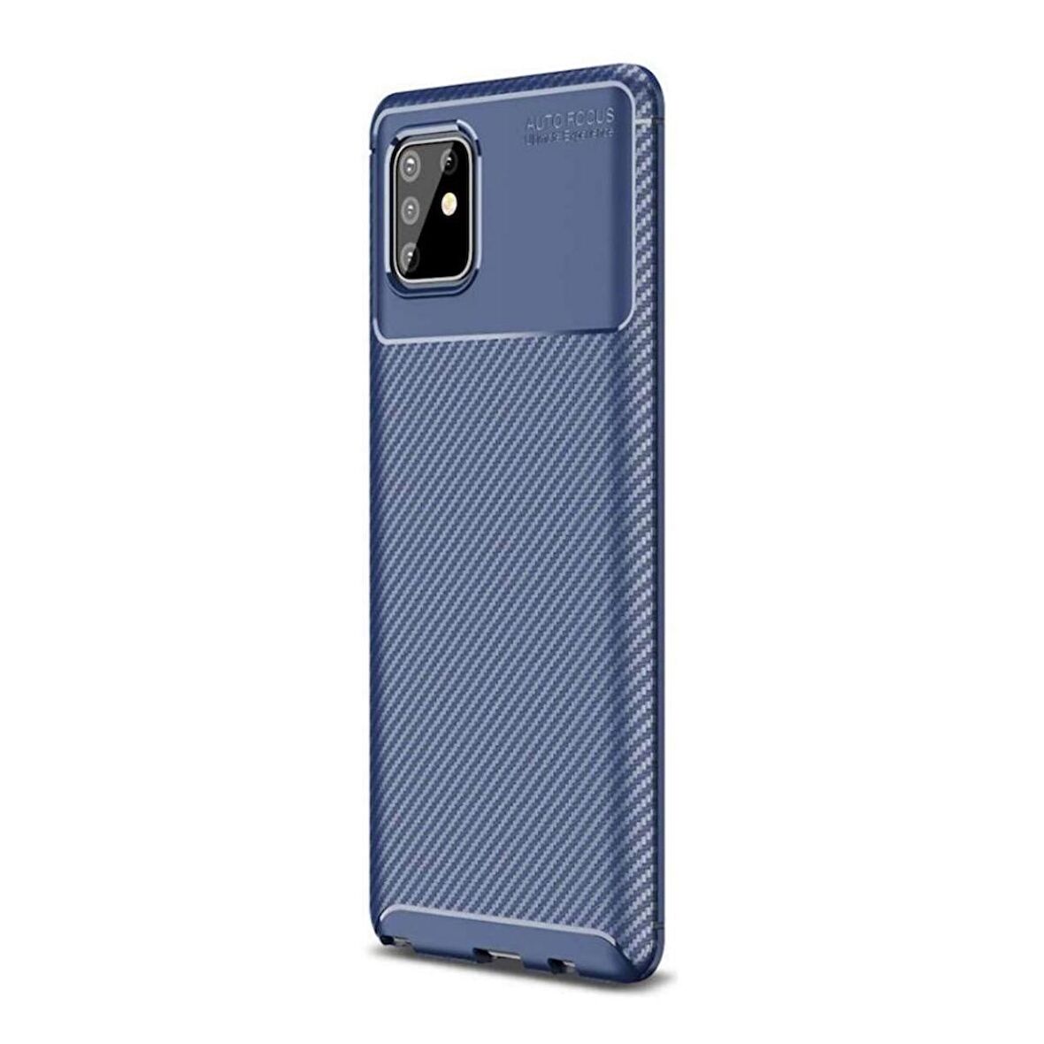 Smcase Samsung Galaxy A91 Kılıf Negro Karbon Dokulu Silikon