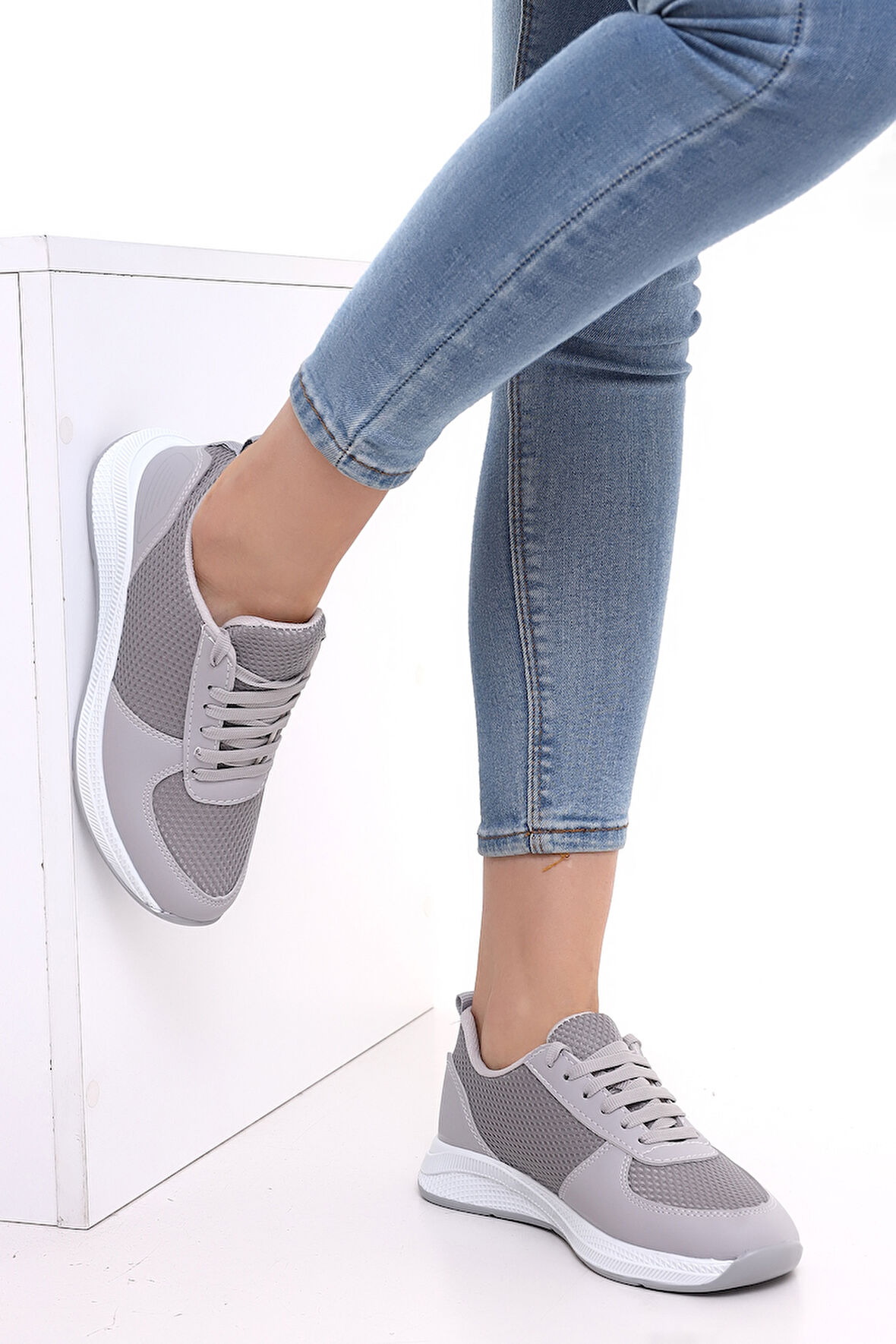 Wordex F3 Kalın Taban Günlük Kadın Fileli Yazlık Sneaker Spor Ayakkabı
