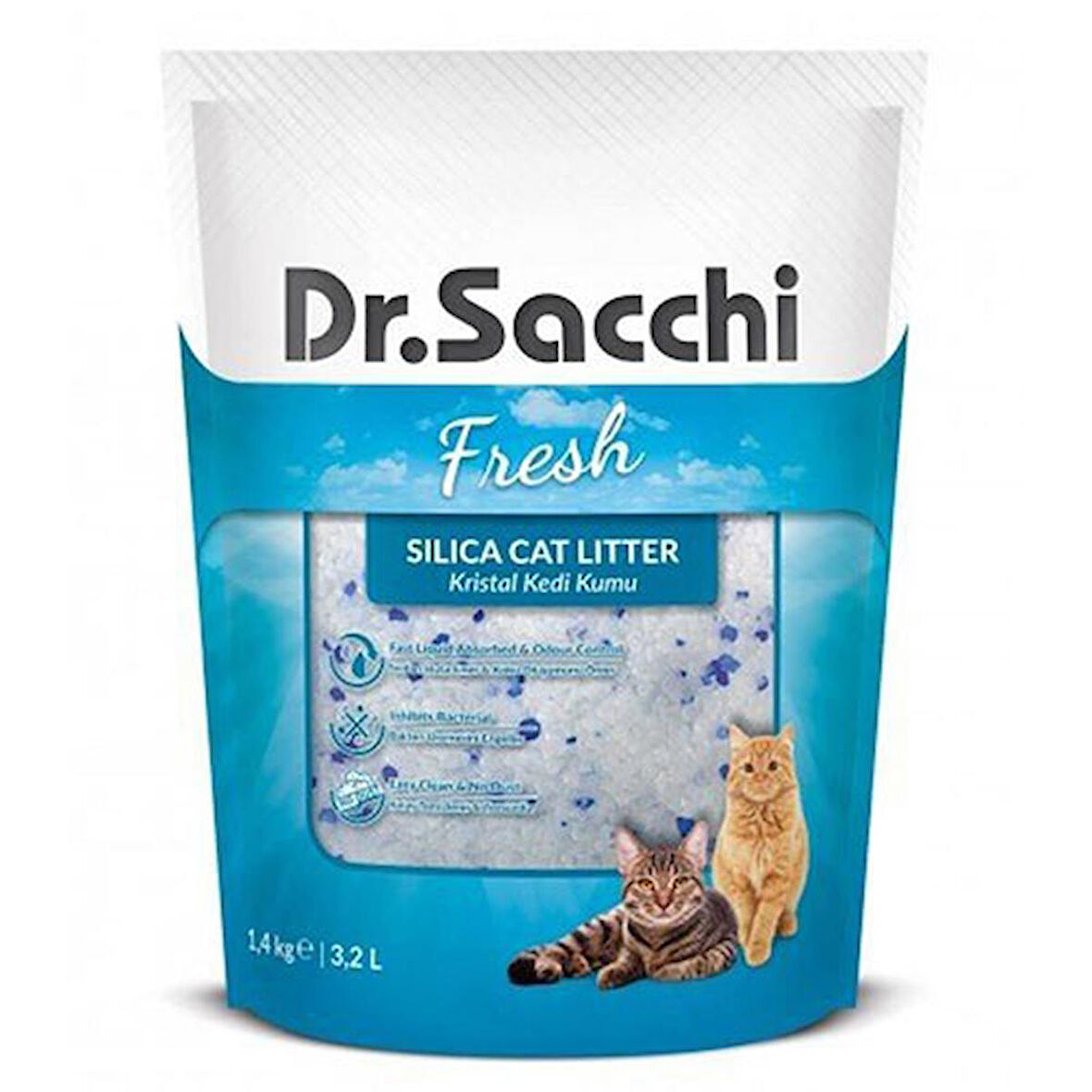 Dr.Sacchi Silica Kristal Kedi Kumu 14x3,2 Lt 